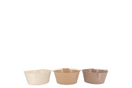 ZINC NATURAL BROWN BASIC BOWL ASS 16X8X13CM NM