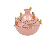 BIRD PINK VASE GLOBE 18X18X18CM NM