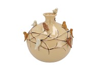 BIRD VASE GLOBE SAND 23X23X23CM NM