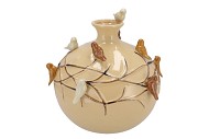BIRD VASE GLOBE SAND 29X29X28CM NM