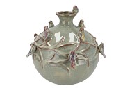 BIRD VASE GLOBE MOSS 29X29X28CM