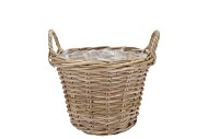 RATTAN KUBOO PLANTER WITH HANDLE ROUND 25X19CM