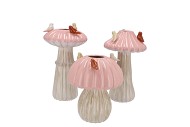 BIRD MUSHROOM VASE PINK ASS 14X14X20CM NM