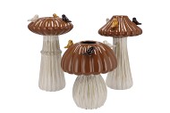 BIRD MUSHROOM VASE BROWN ASS 16X16X25CM NM