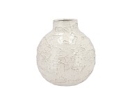 MIKA NORDIC WHITE VASE NECK STRUCTURE 18X18CM