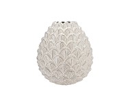 MIKA NORDIC WHITE VASE PINECONE EDGE 9X9CM