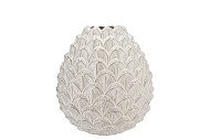MIKA NORDIC WHITE VASE PINECONE EDGE 15X15CM