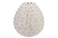 MIKA NORDIC WHITE VASE PINECONE EDGE 34X37CM
