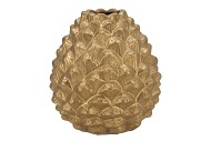 MIKA MAJESTIC GOLD VASE PINECONE EDGE 34X37CM