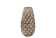 MIKA NORDIC GREEN VASE LONG PINECONE EDGE 14X25CM