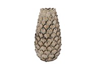 MIKA NORDIC GREEN VASE LONG PINECONE EDGE 16X35CM