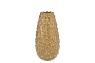 MIKA MAJESTIC GOLD VASE LONG PINECONE EDGE 14X25CM