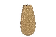 MIKA MAJESTIC GOLD VASE LONG PINECONE EDGE 16X35CM