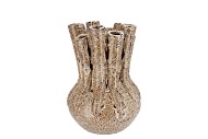 MIKA WILD LEOPARD VASE TUBE 18X25CM