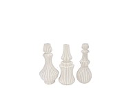 MIKA NORDIC WHITE VASE CURVES ASS 9X16CM