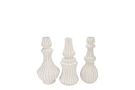 MIKA NORDIC WHITE VASE CURVES ASS 13X25CM
