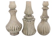 MIKA NORDIC GREEN VASE CURVES ASS 28X57CM