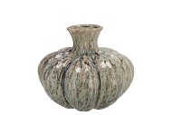 MIKA NORDIC GREEN VASE SPHERE NECK 16X13CM