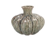 MIKA NORDIC GREEN VASE SPHERE NECK 20X16CM