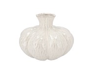 MIKA SCOTTISH WHITE VASE SPHERE NECK 20X16CM