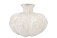 MIKA SCOTTISH WHITE VASE SPHERE NECK 30X23CM