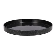 MELAMINE WILD BLACK TRAY ROUND 36X36X3CM NM