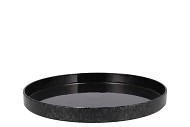 MELAMINE WILD BLACK TRAY ROUND 32X32X3CM