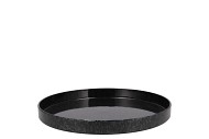 MELAMINE WILD BLACK TRAY ROUND 27X27X3CM
