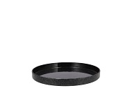 MELAMINE WILD BLACK TRAY ROUND 22X22X2CM
