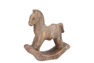 CONCRETE GOLDEN ROCKING HORSE 16X6X18CM