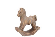 CONCRETE GOLDEN ROCKING HORSE 14X6X15CM