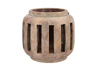 CONCRETE GOLDEN T-LIGHT HOLDER 19X18CM