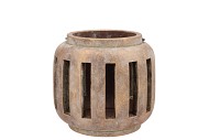 CONCRETE GOLDEN T-LIGHT HOLDER 15X14CM