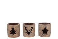 CONCRETE GOLDEN XMAS T-LIGHT ASS 9X9CM