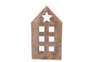 CONCRETE GOLDEN HOUSE T-LIGHT 20X13X34CM