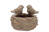 CONCRETE GOLDEN BIRDS NEST 20X19X16CM