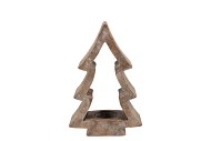 CONCRETE GOLDEN XMAS TREE T-LIGHT HOLDER 19X9X30CM