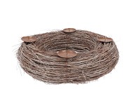 WREATH ELM BRANCHES NATURAL WITH CANDLESTICK 50X12CM