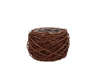 NATURE ELM BRANCH BROWN PLANTER WITH BOTTOM 11X8CM