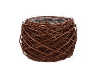 NATURE ELM BRANCH BROWN PLANTER WITH BOTTOM 14X10CM