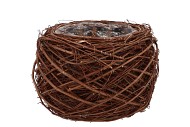 NATURE ELM BRANCH BROWN PLANTER WITH BOTTOM 18X15CM