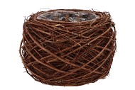 NATURE ELM BRANCH BROWN PLANTER WITH BOTTOM 20X18CM
