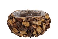 WREATH WOOD BROWN PLANTER WITH BOTTOM 19X20X14CM