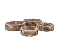 NATURE BIRCH PLANTER ROUND S/4 20X6CM/25X7CM/30X8CM/35X9CM