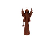 RUSTY SCOTTISH BROWN DECO ANGEL 16X9X38CM