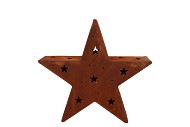 RUSTY SCOTTISH BROWN DECO STAR 31X8X30CM