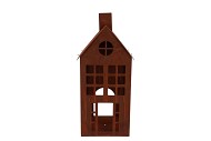RUSTY SCOTTISH BROWN DECO HOUSE CANDLE 17X38CM