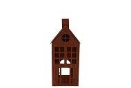 RUSTY SCOTTISH BROWN DECO HOUSE CANDLE 12X25CM