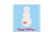 TILE HAPPY HOLIDAYS SNOWMAN 10X10X1CM