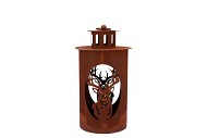 RUSTY SCOTTISH BROWN DEER LATERN 12X26CM